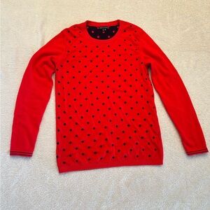 Tommy Hilfiger Polka Dot Crewneck Sweater - Red & Navy Size Medium